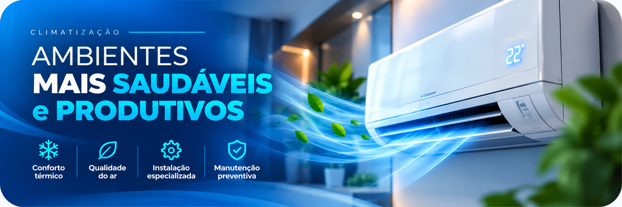 Conceito visual JS: climatização para ambientes mais saudáveis e produtivos